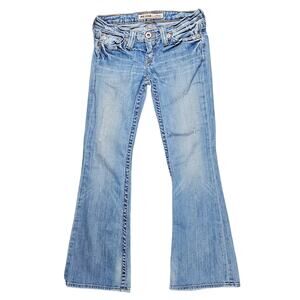 Y2k Ultra Low Rise Flared Jeans Big Star Vintage Women's 25 Short